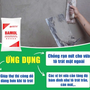 BAMOL - PHỤ GIA CHỐNG RẠN NỨT, TĂNG ĐỘ BÁM DÍNH CHO VỮA 500GR/TÚI